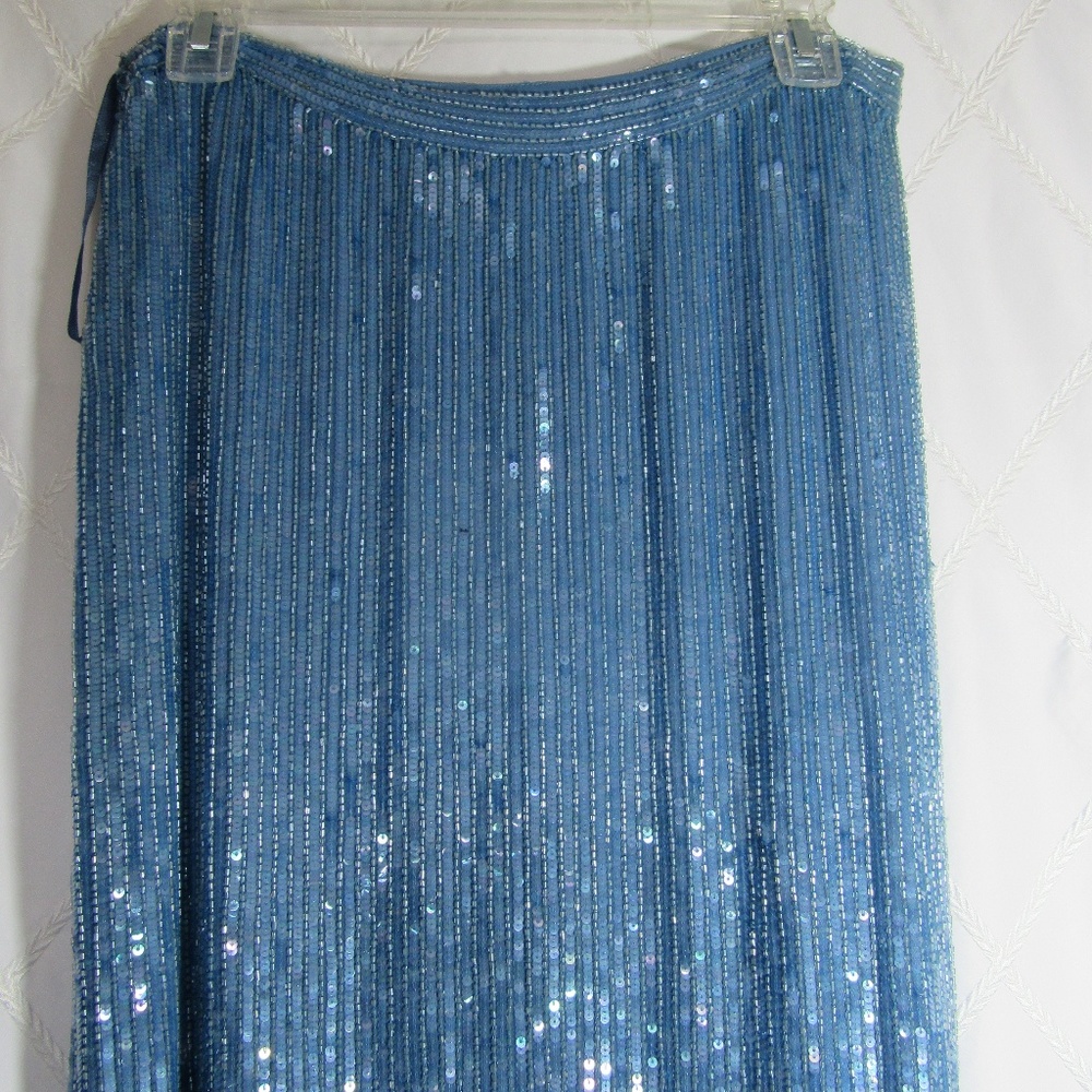 Beautiful Baby Blue Sequin Pencil Skirt